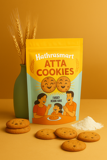 Hathras Mart Atta Cookies 100% Organic Home Made Cookies 500g