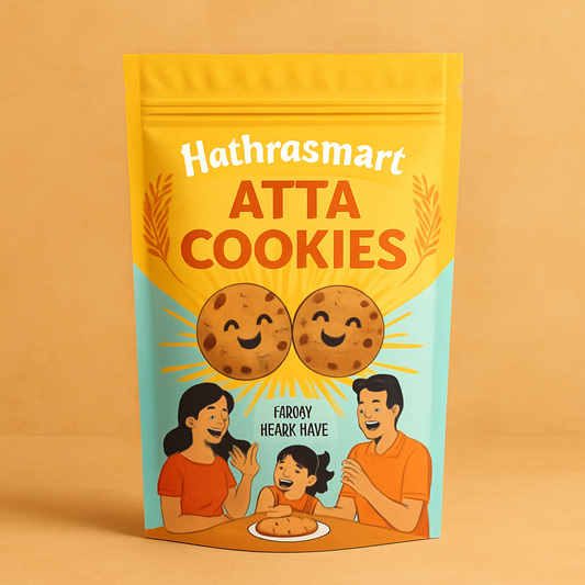 Hathras Mart Atta Cookies 100% Organic Home Made Cookies 500g
